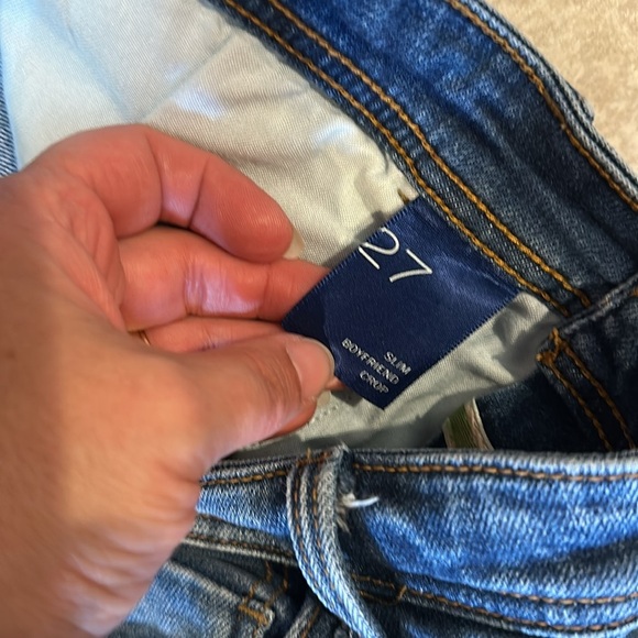 Pilcro Anthropologie Slim Boyfriend Crop Jeans 27 Straight Destroy - Picture 4 of 8